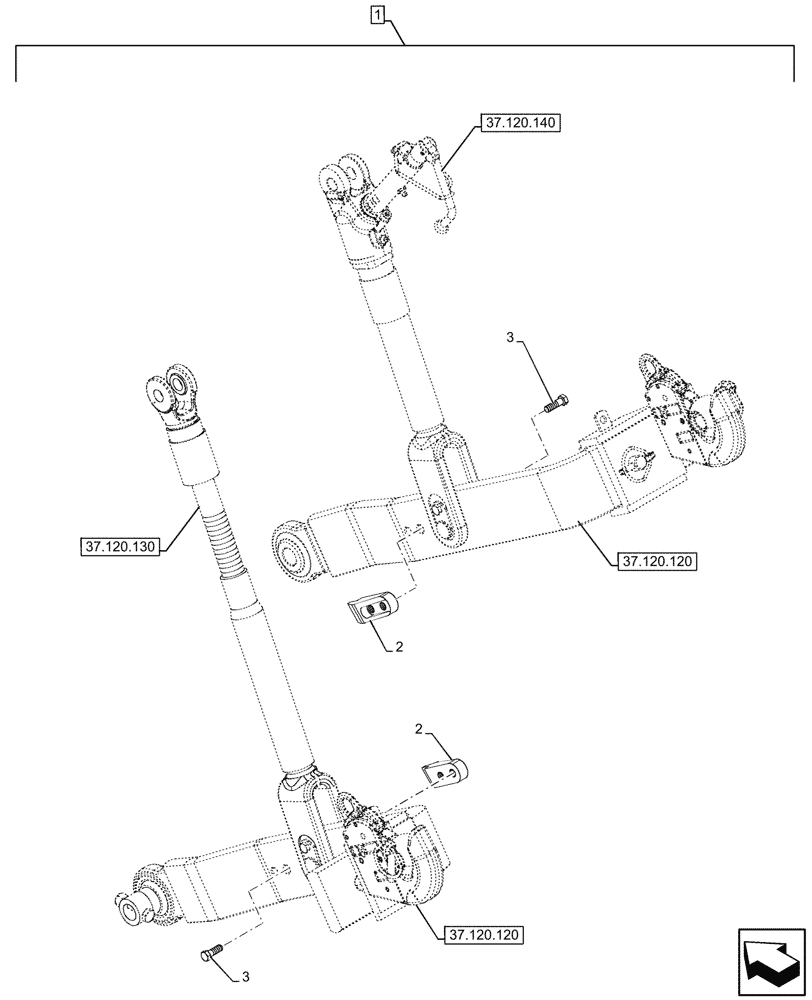 Схема запчастей Case IH FARMALL 80V - (88.100.037[02]) - DIA KIT, STABILIZER LOCK DEVICE (88) - ACCESSORIES