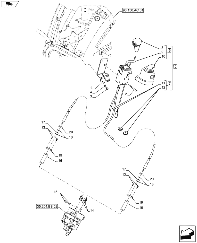 Схема запчастей Case IH FARMALL 115U - (55.512.CL[01A]) - VAR - 743919 - JOYSTICK MOUNTING, ISO - BEGIN YR 29-SEP-2013 (55) - ELECTRICAL SYSTEMS