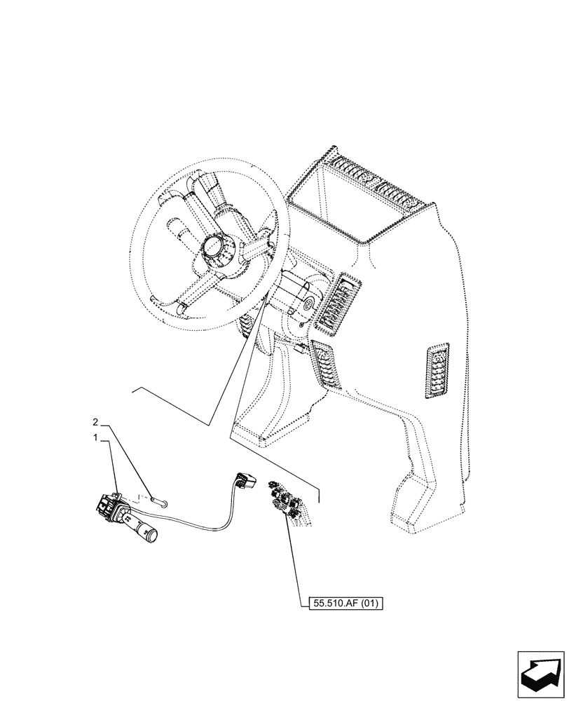 Схема запчастей Case IH PUMA 200 - (55.518.AY[02]) - VAR - 337474, 337476 - WINDSHIELD WIPER SWITCH (55) - ELECTRICAL SYSTEMS