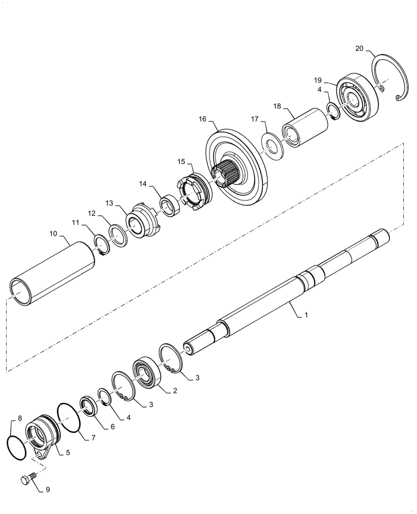 Схема запчастей Case IH FARMALL 55C - (27.100.AJ) - DRIVE SHAFT, REAR AXLE (27) - REAR AXLE SYSTEM