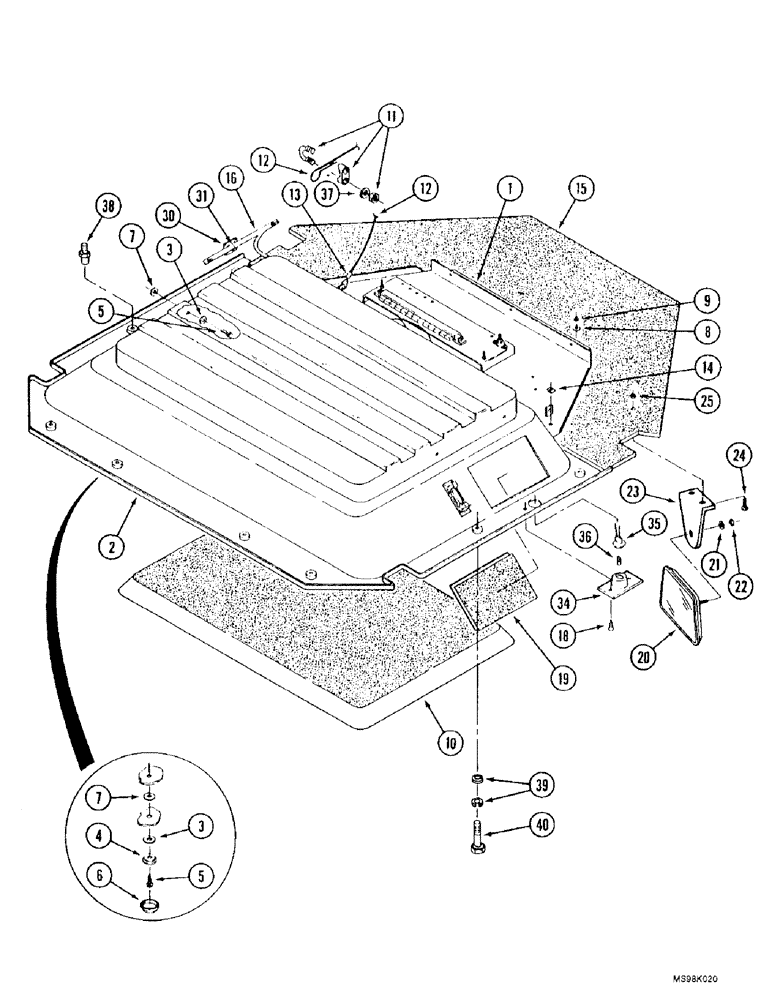 Схема запчастей Case IH 9350 - (9-078) - CAB OVERHEAD CONSOLE (09) - CHASSIS/ATTACHMENTS