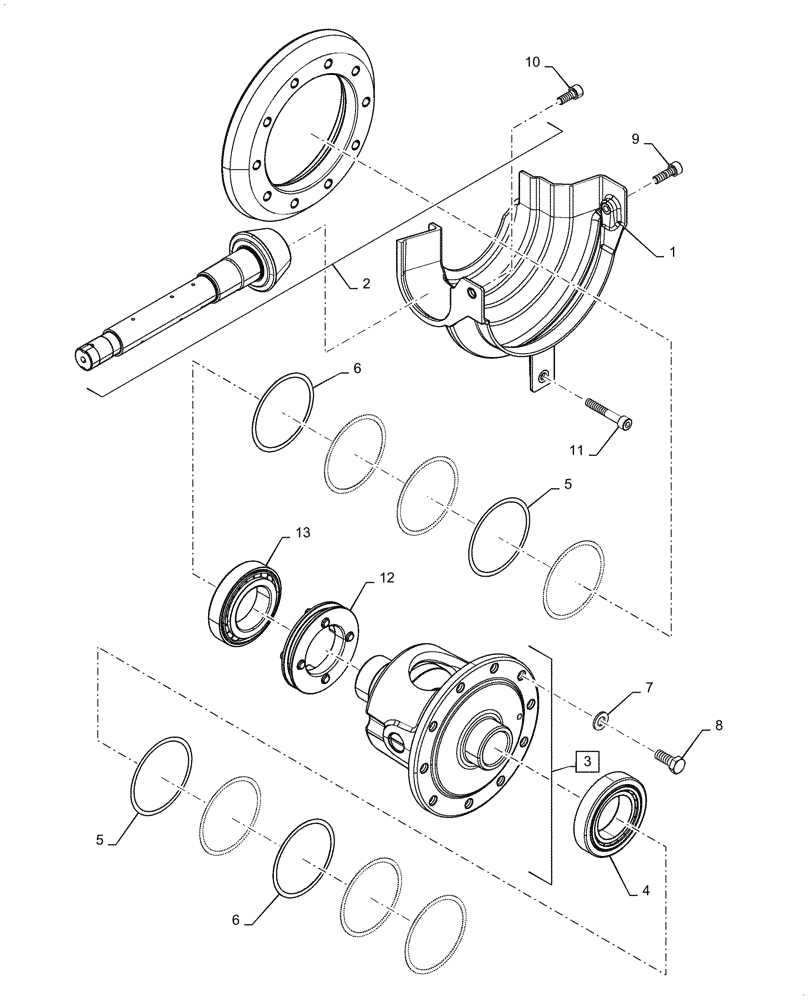 Схема запчастей Case IH FARMALL 45C - (27.106.AA) - BEVEL GEAR, DIFFERENTIAL (27) - REAR AXLE SYSTEM