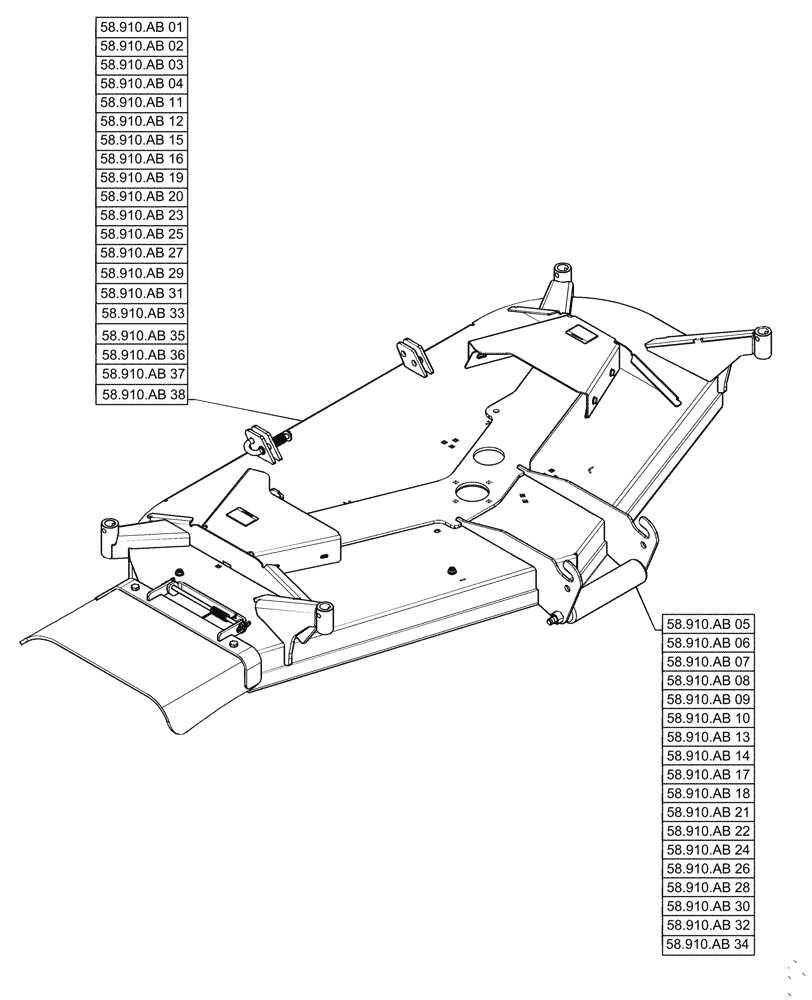 Схема запчастей Case IH MW172S - (58.000.00[02]) - SECTION INDEX - MOWER DECK (58) - ATTACHMENTS/HEADERS