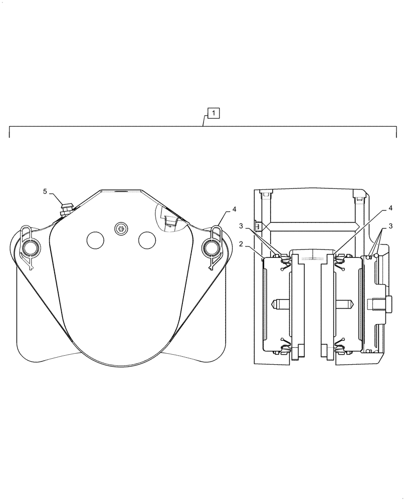 Схема запчастей Case IH 4955 - (33.202.AX[04]) - BRAKE CALIPER AND PADS Invalid section