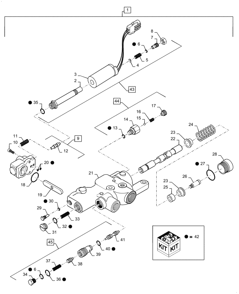 Схема запчастей Case IH 7130 - (8-050) - HITCH VALVE ASSEMBLY (08) - HYDRAULICS