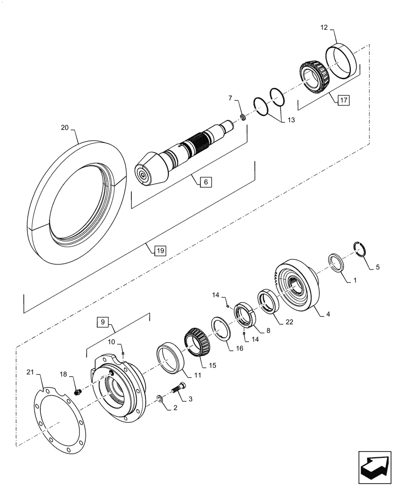 Схема запчастей Case IH MAGNUM 3154 - (27.106.AA[04]) - VAR - 429330, 429331, 429332, 429333 - TRANSMISSION PINION SHAFT AND GEARS, HEAVY DUTY REAR AXLE - MAGNUM 310, 340, 3154 (27) - REAR AXLE SYSTEM