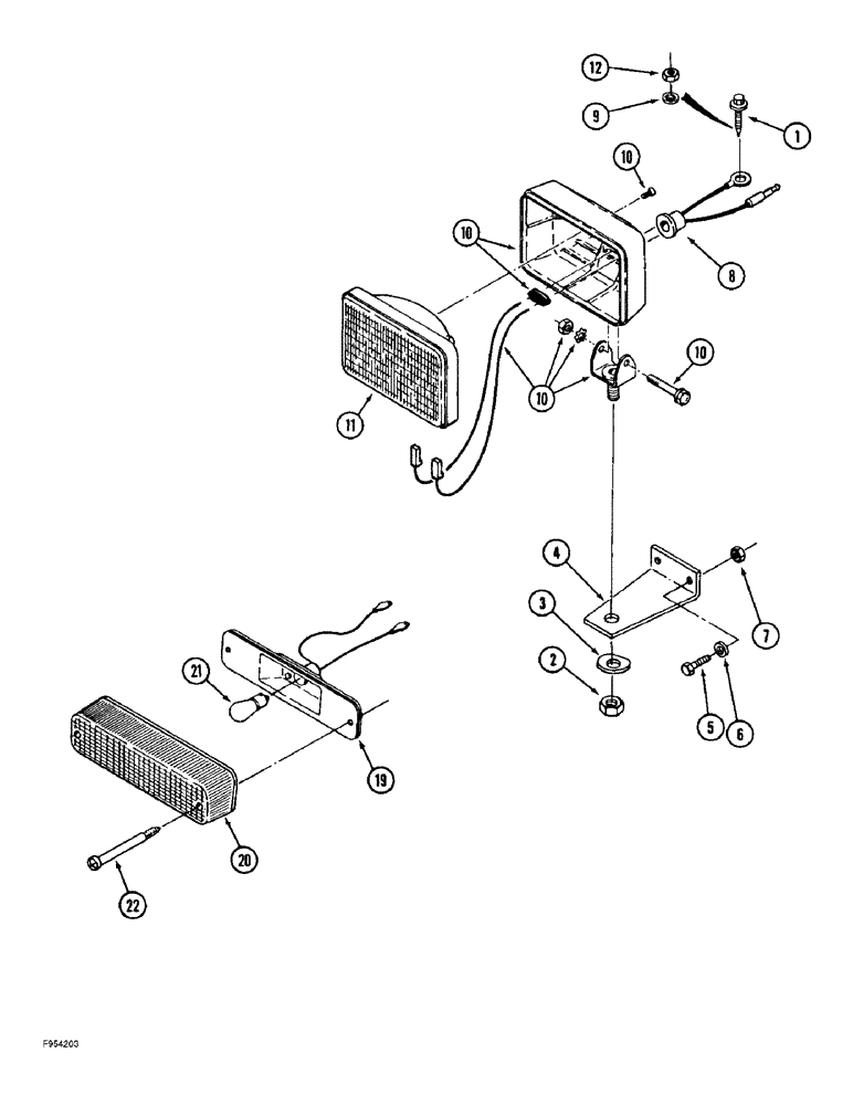 Схема запчастей Case IH 9330 - (4-042) - LAMPS - CAB AND REAR WORK LAMP ASSEMBLY / WARNING LAMP (04) - ELECTRICAL SYSTEMS