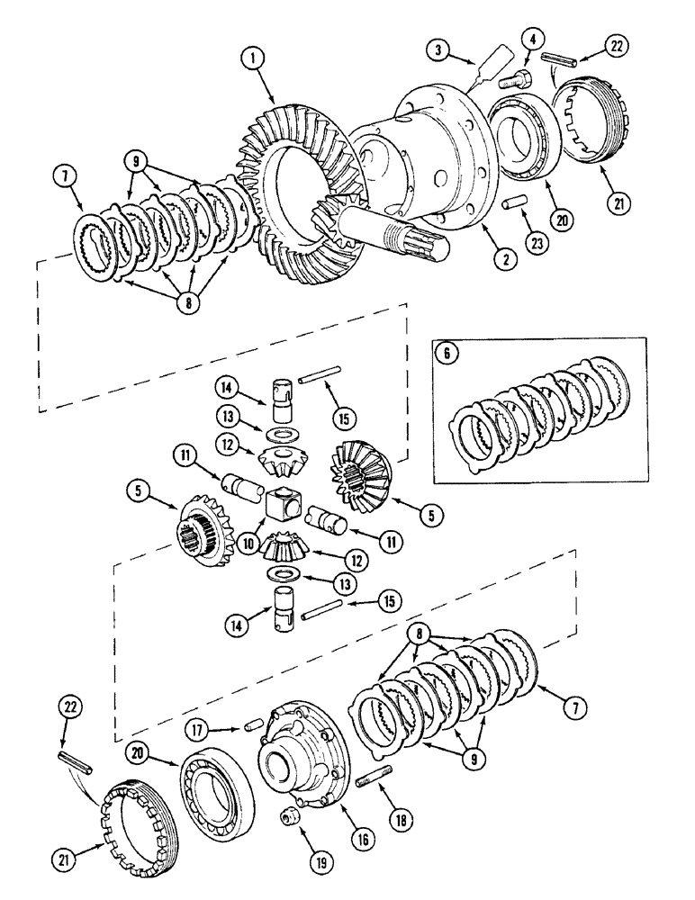 Схема запчастей Case IH 1594 - (5-132) - FRONT AXLE DIFFERENTIAL, MFD TRACTORS, PRIOR TO P.I.N. 11221501 (05) - STEERING