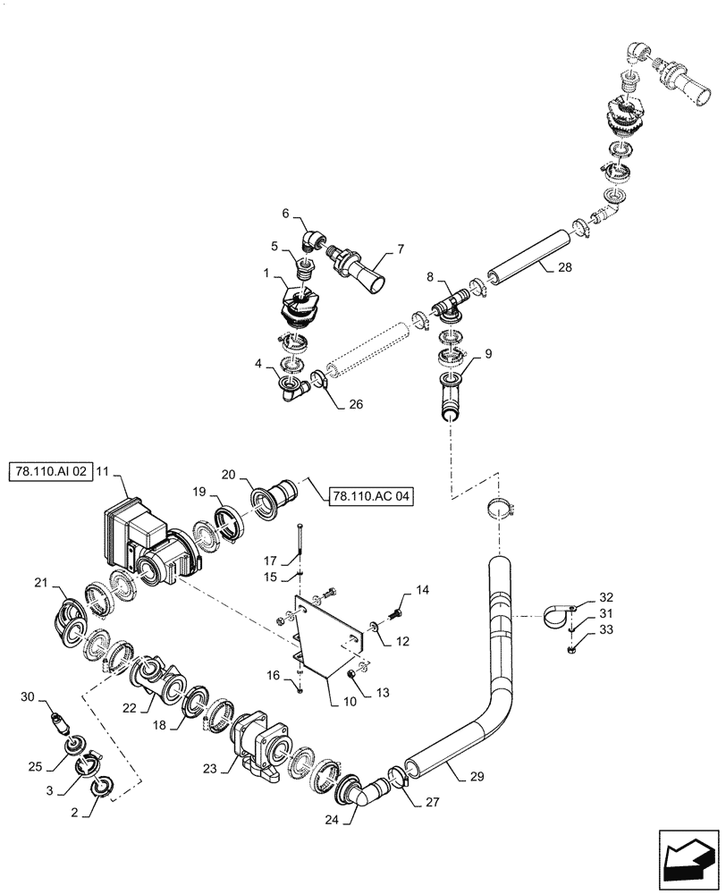 Схема запчастей Case IH PATRIOT 3340 - (78.110.AI[01]) - SPARGE PLUMBING, ASN YGT042518 (78) - SPRAYING