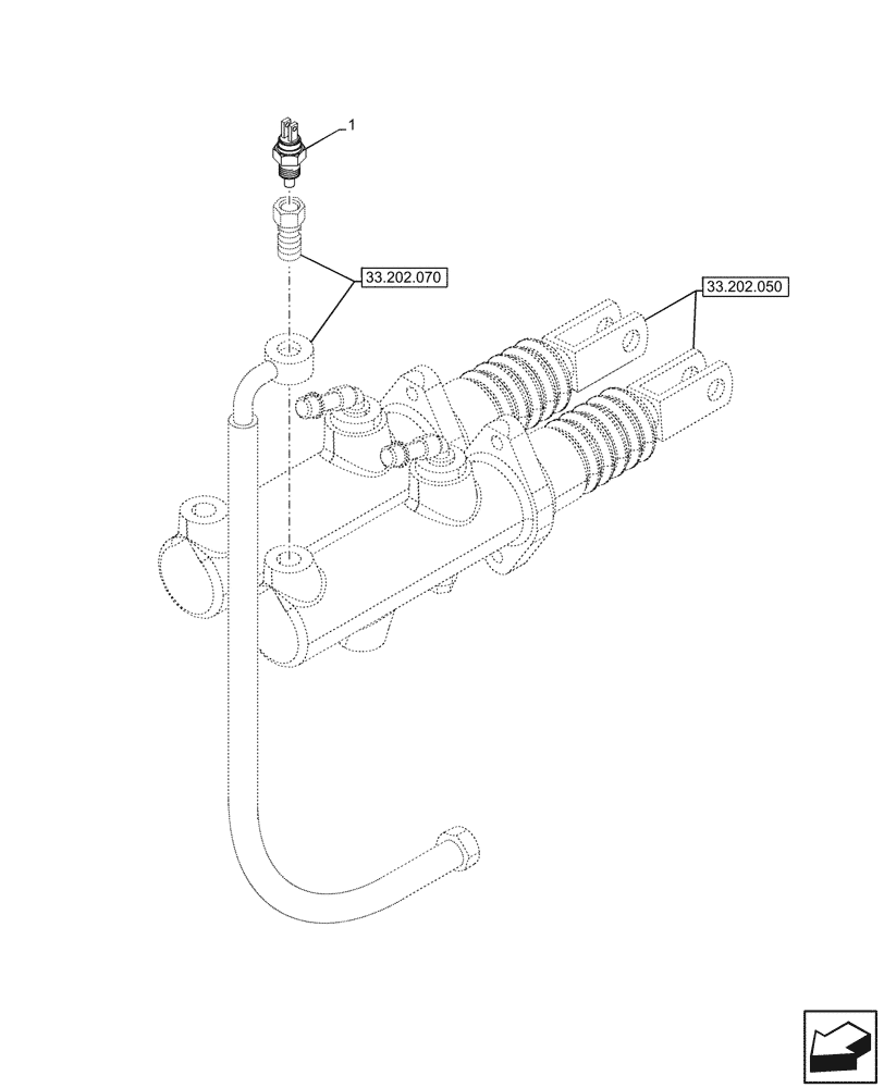 Схема запчастей Case IH JX95HC PLUS - (55.030.010) - STD + VAR - 391606 - BRAKE CYLINDER, SENSOR (55) - ELECTRICAL SYSTEMS