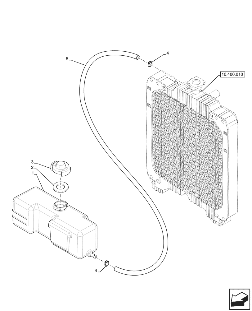 Схема запчастей Case IH JX95HC PLUS - (10.400.030) - STD + VAR - 391102 - COOLING SYSTEM LINE, COOLER, TANK (10) - ENGINE