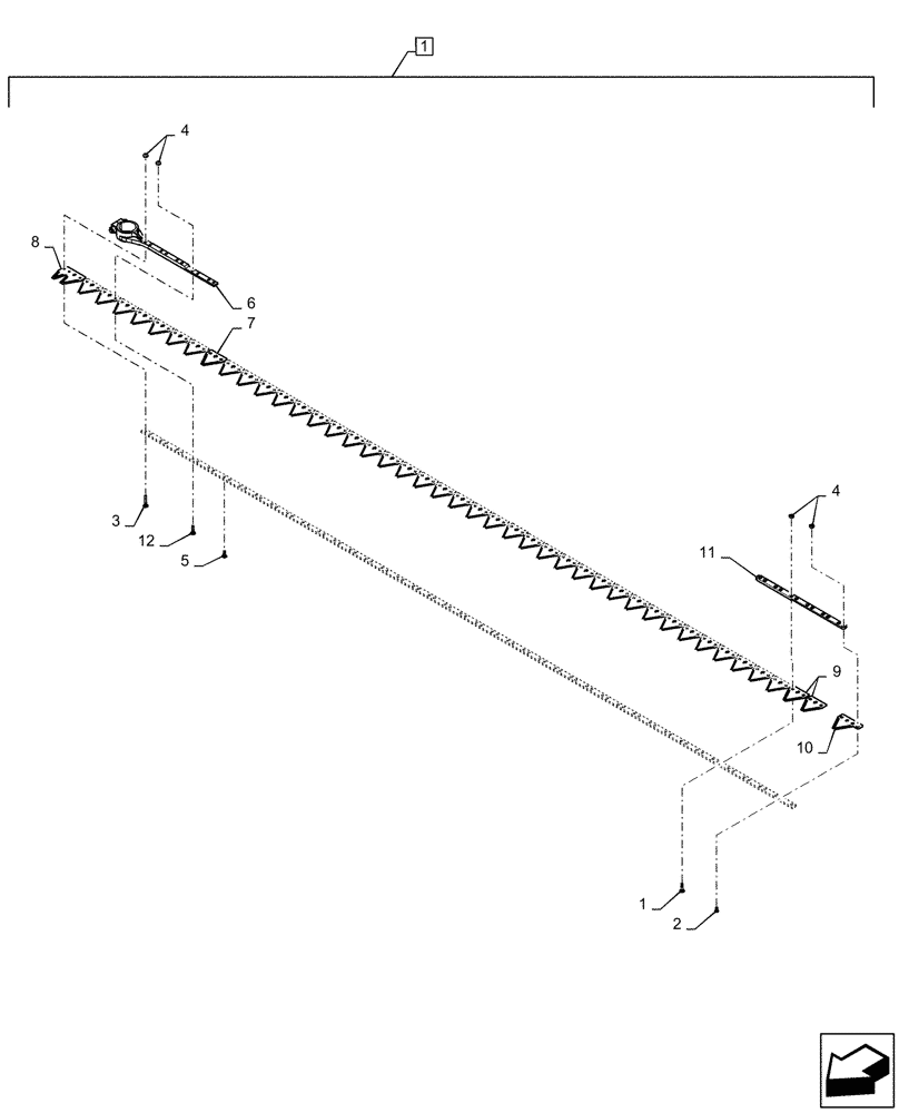 Схема запчастей Case IH DH303 - (58.110.BD) - KNIFE ASSY, HONEYBEE (58) - ATTACHMENTS/HEADERS