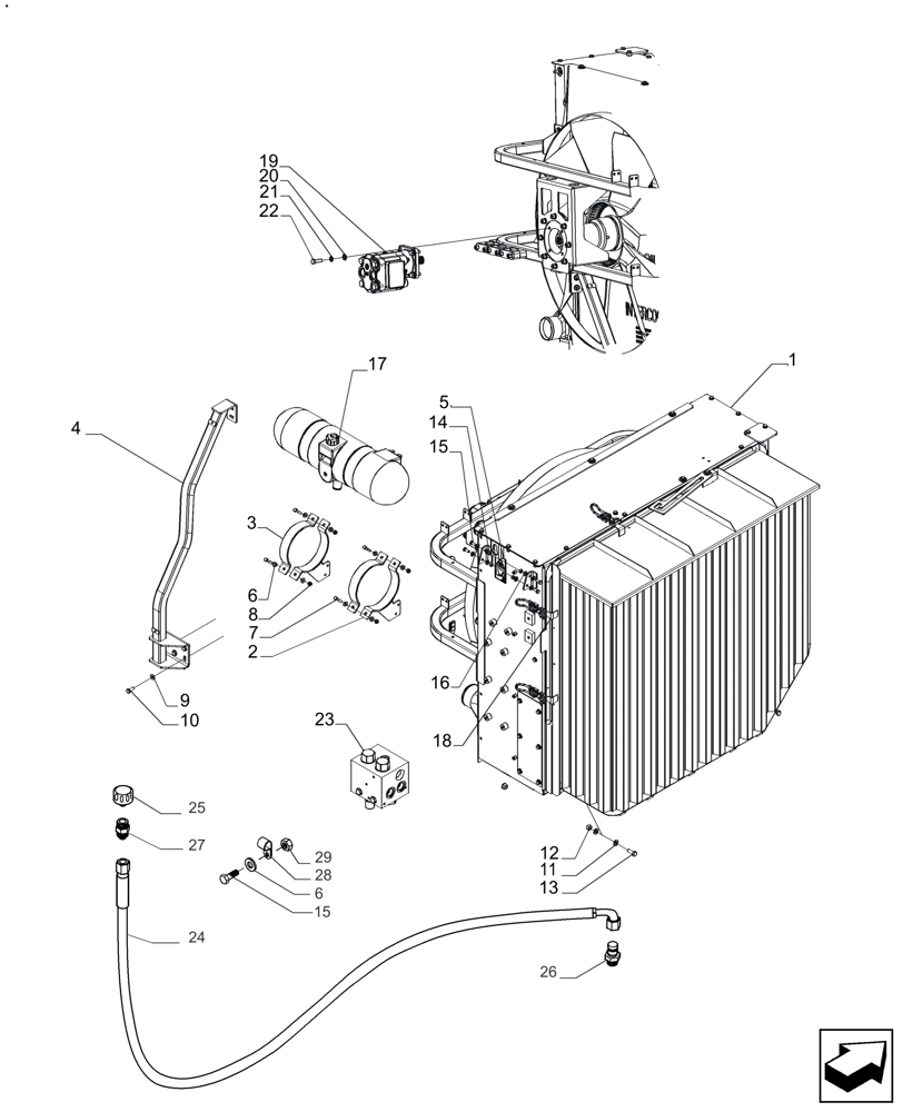 Схема запчастей Case IH A8800 - (10.400.BE[01]) - RADIATOR GROUP (10) - ENGINE