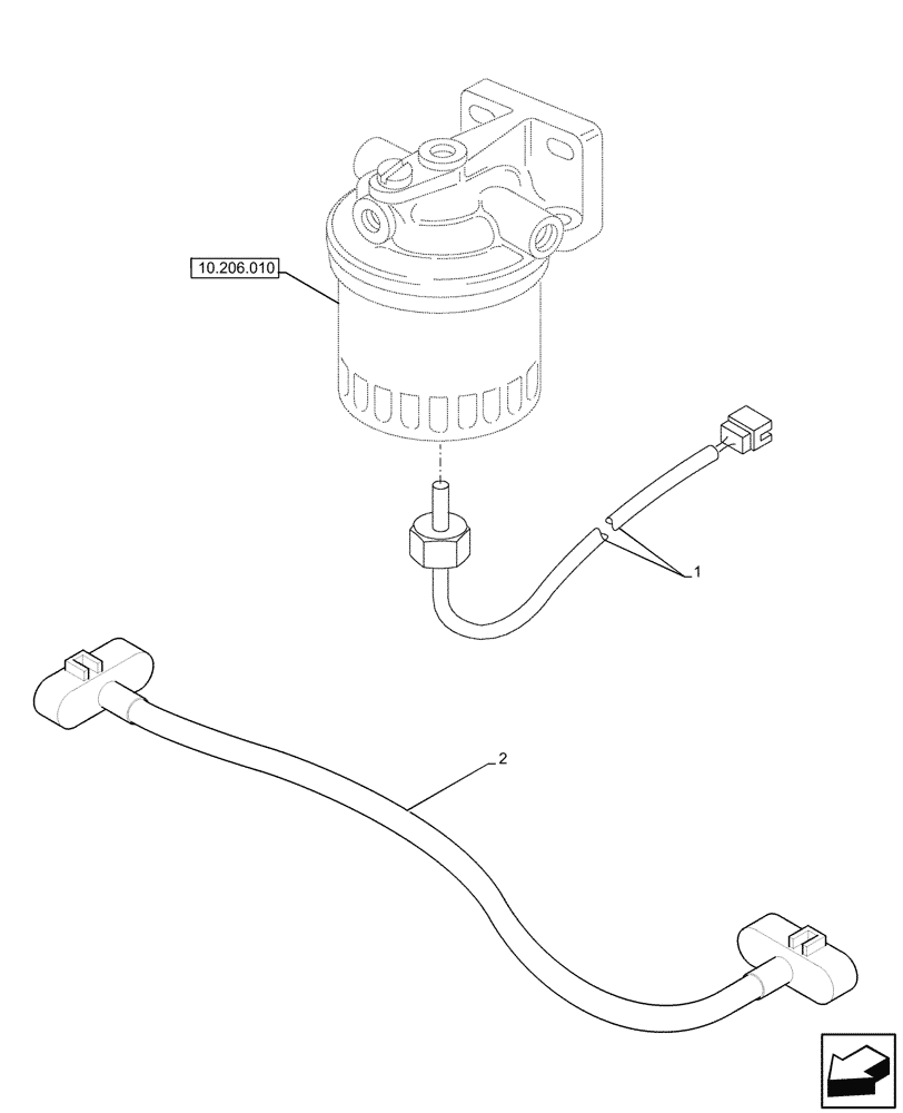 Схема запчастей Case IH JX95HC PLUS - (55.010.010) - VAR - 334296 - FUEL FILTER/WATER SEPARATOR, SENSOR, HARNESS (55) - ELECTRICAL SYSTEMS