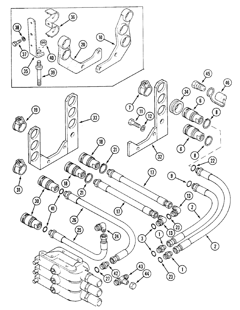 Схема запчастей Case IH 1494 - (8-338) - REMOTE VALVE HOSES AND COUPLINGS (08) - HYDRAULICS