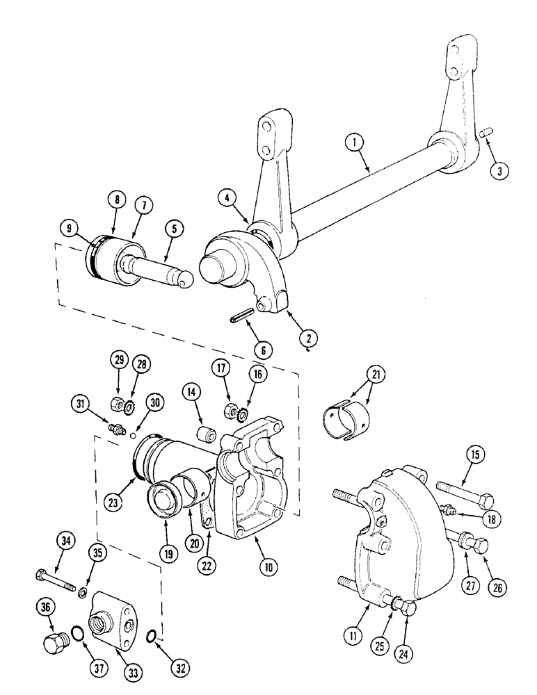 Схема запчастей Case IH 1494 - (8-344) - RAMSHAFT AND CYLINDER (08) - HYDRAULICS