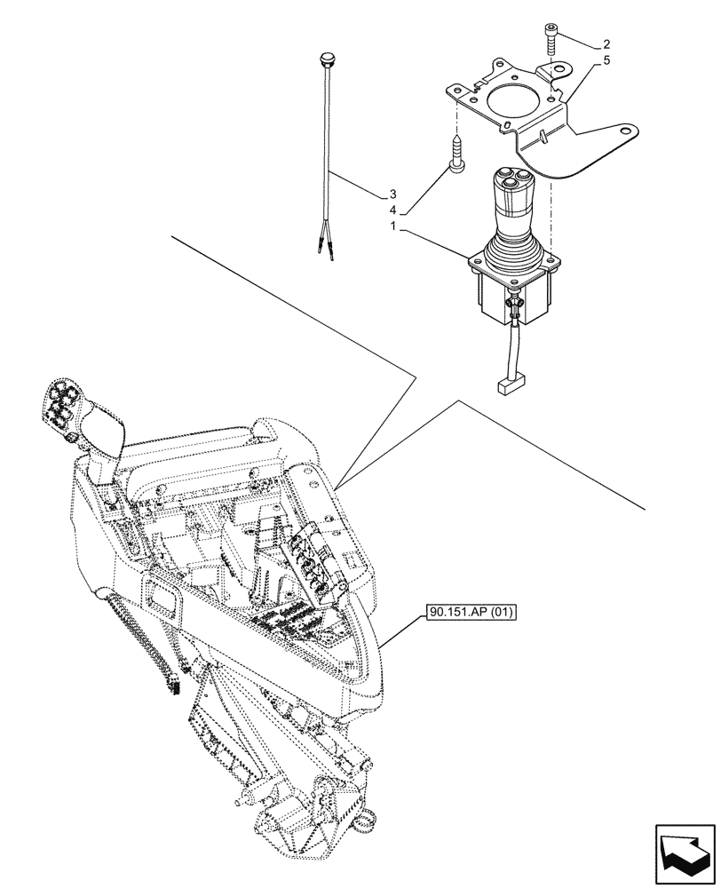 Схема запчастей Case IH MAXXUM 145 - (55.512.CL[04]) - VAR - 341789 - JOYSTICK, ROCKER (55) - ELECTRICAL SYSTEMS