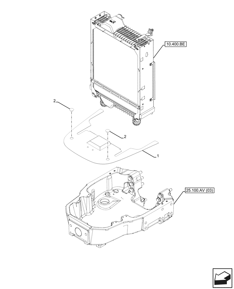 Схема запчастей Case IH MAXXUM 115 - (10.400.BF[08]) - VAR - 743699, 743700, 744600 - RADIATOR, FRAME, SUPPORT, W/ FRONT HYDRAULIC LIFT - END YR 13-JAN-2016 (10) - ENGINE