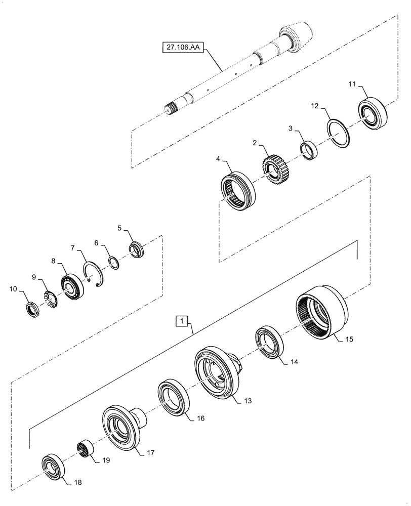 Схема запчастей Case IH FARMALL 45C - (27.120.AF) - PLANETARY GEAR (27) - REAR AXLE SYSTEM