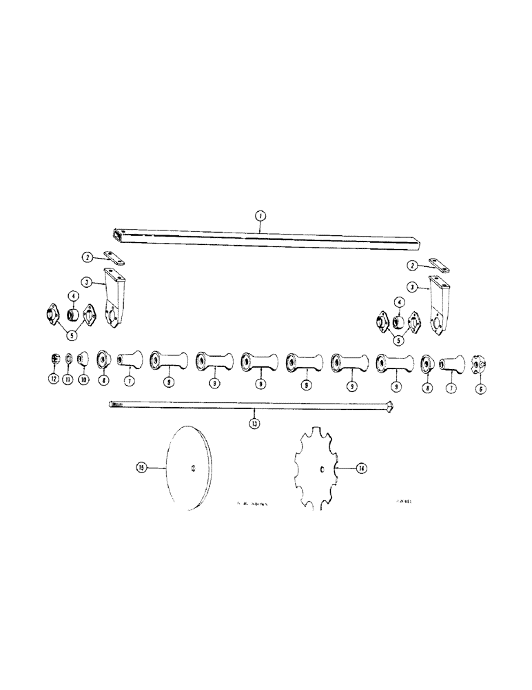 Схема запчастей Case IH B-SERIES - (22[1]) - REAR GANG B117, 7-1/4 INCH SPACING 