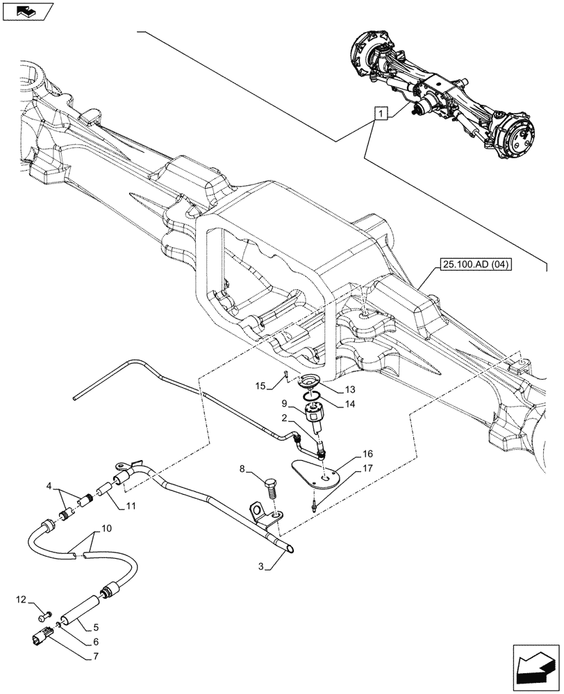 Схема запчастей Case IH MAXXUM 120 - (55.047.AA[04]) - VAR - 330408 - CLASS 4, FRONT AXLE, W/ HYDRAULIC DIFFERENTIAL LOCK, W/ STEERING SENSORS, STEERING, SENSOR (55) - ELECTRICAL SYSTEMS