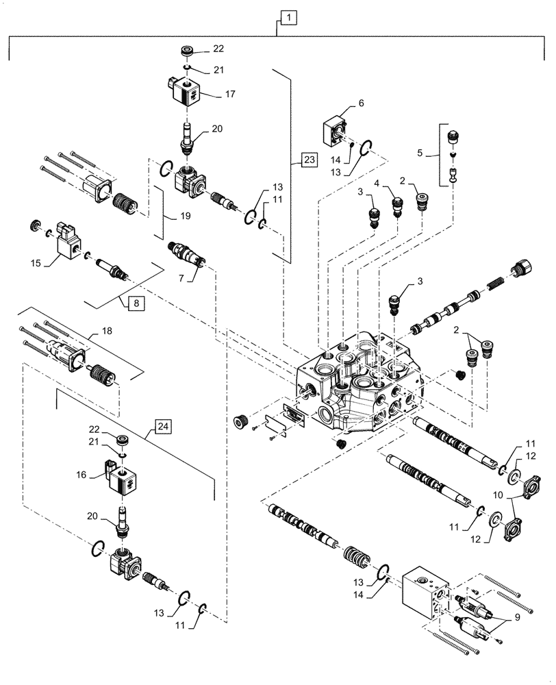 Схема запчастей Case IH SV340 - (35.355.010) - HAND CONTROL VALVE, MECHANICAL CONTROLS (35) - HYDRAULIC SYSTEMS