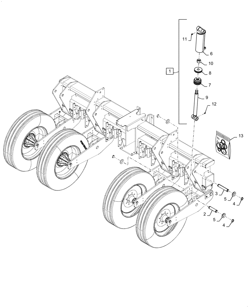 Схема запчастей Case IH 2150 - (35.100.BI[14]) - MAIN CARRIER CYLINDER, 24 ROW (35) - HYDRAULIC SYSTEMS