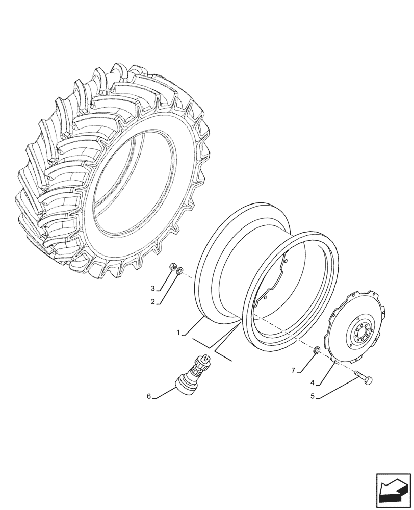 Схема запчастей Case IH JX95HC PLUS - (44.520.040) - VAR - 8930504 - REAR, WHEEL (W10X42) (44) - WHEELS