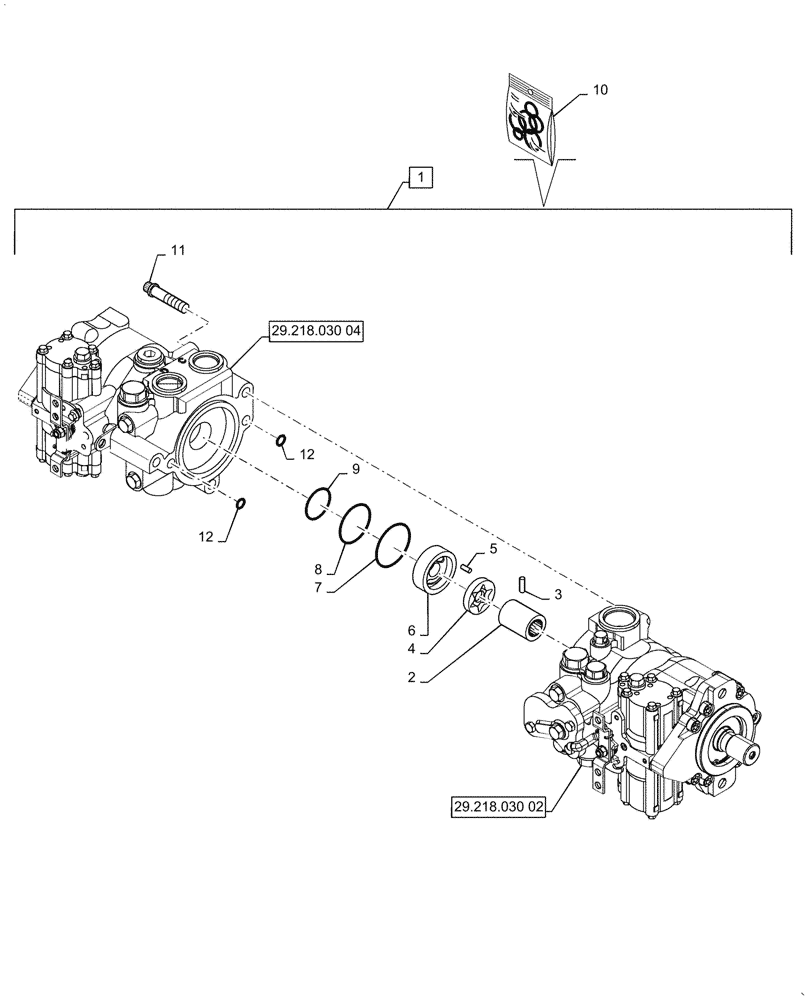 Схема запчастей Case IH TR340 - (29.218.030[01]) - HYDROSTATIC PUMP & COMPONENTS, MECHANICAL CONTROLS (29) - HYDROSTATIC DRIVE