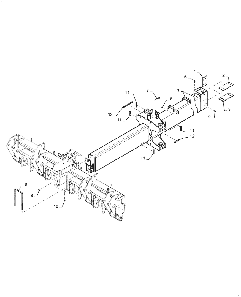 Схема запчастей Case IH 2150 - (37.100.AF[09]) - OUTER HITCH, 24 ROW (37) - HITCHES, DRAWBARS & IMPLEMENT COUPLINGS