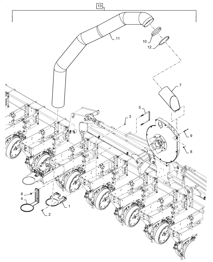 Схема запчастей Case IH 1235 - (79.101.AB[03]) - KIT VACUUM DEFLECTOR (79) - PLANTING