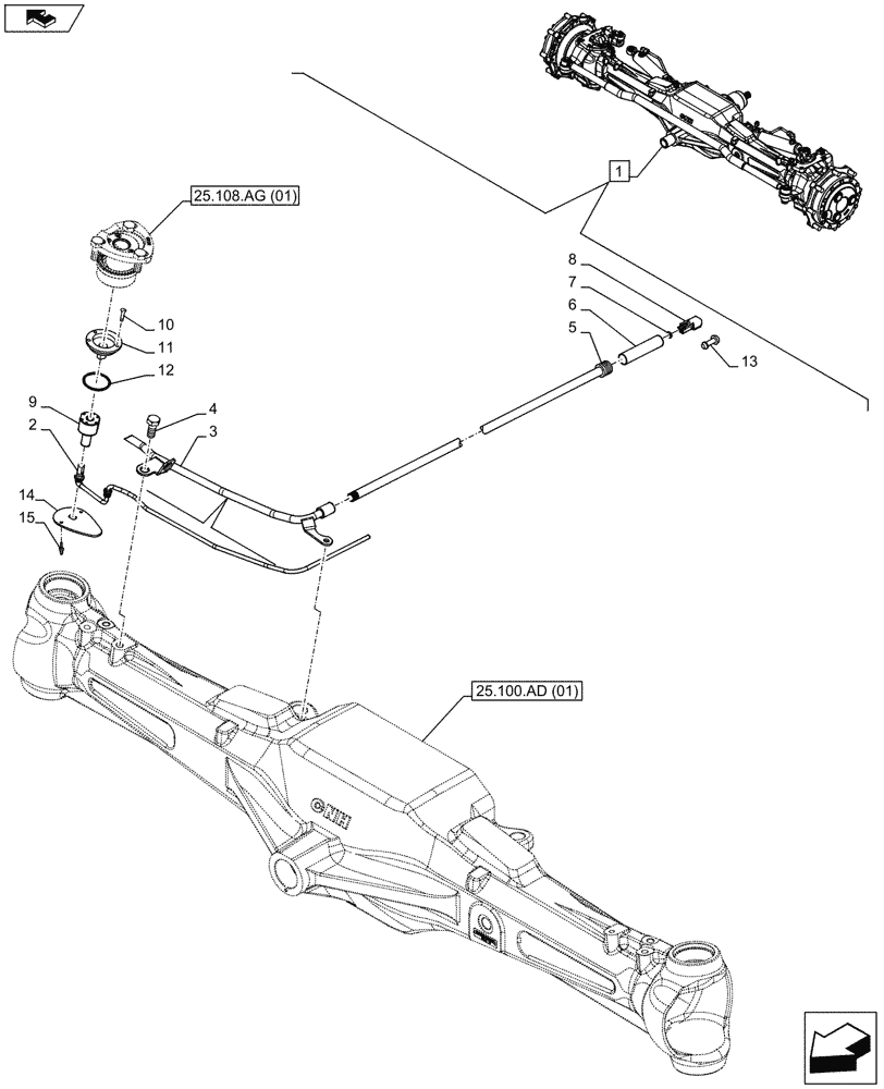 Схема запчастей Case IH MAXXUM 120 - (55.047.AA[01]) - VAR - 390409 - CLASS 3, FRONT AXLE, W/ HYDRAULIC DIFFERENTIAL LOCK, W/ STEERING SENSORS, STEERING, SENSOR (55) - ELECTRICAL SYSTEMS