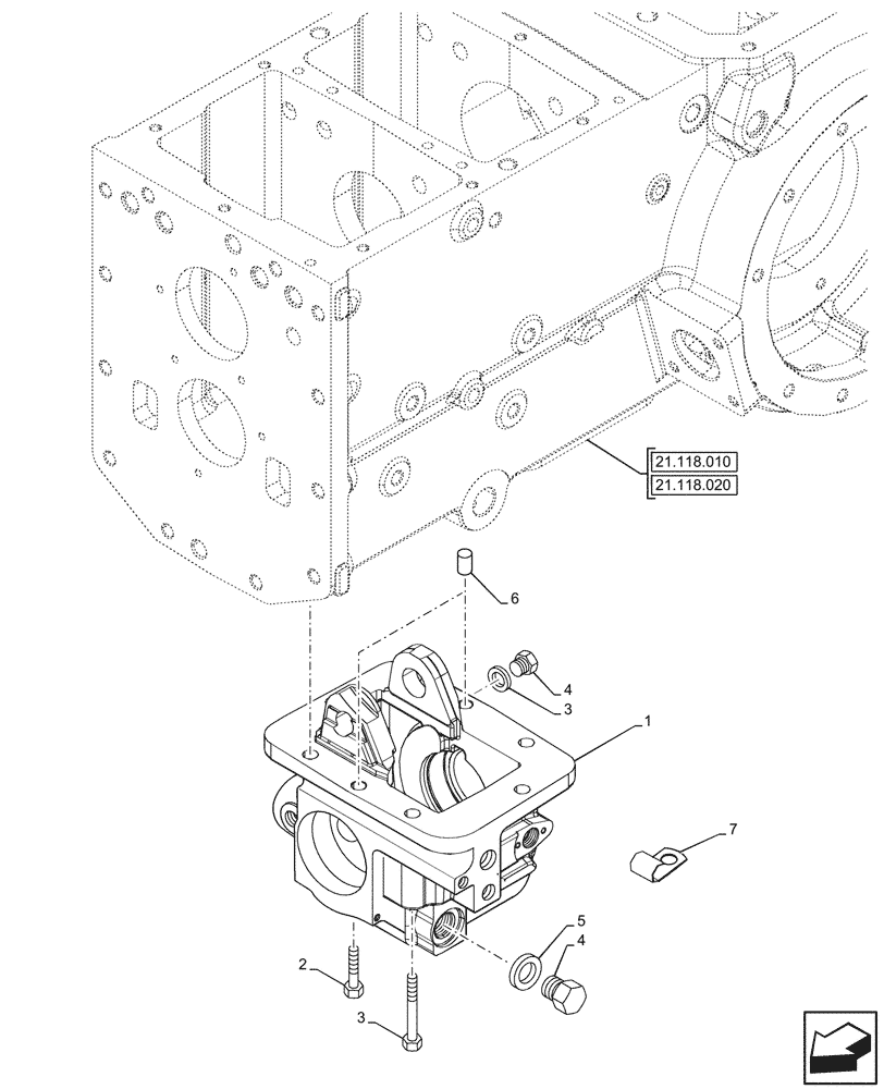 Схема запчастей Case IH JX95HC PLUS - (23.202.010) - STD + VAR - 335113, 390110 - PTO, CASING, COVER (23) - FOUR WHEEL DRIVE SYSTEM