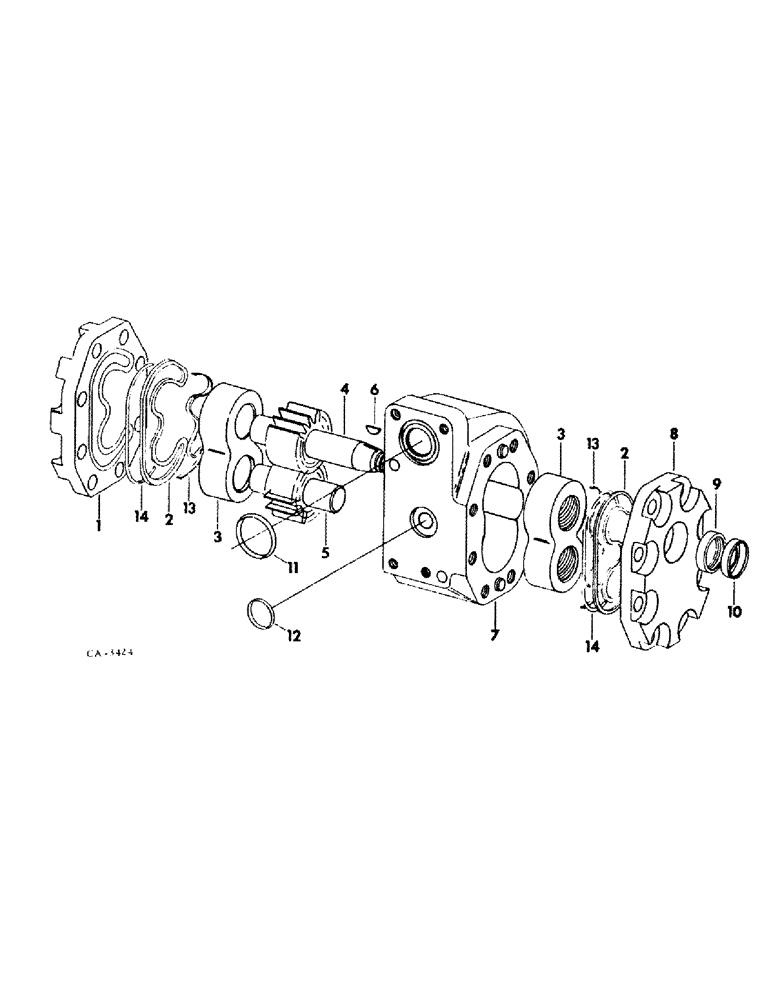 Схема запчастей Case IH 464 - (10-27) - HYDRAULICS, HYDRAULIC GEAR PUMP, PLESSEY (07) - HYDRAULICS