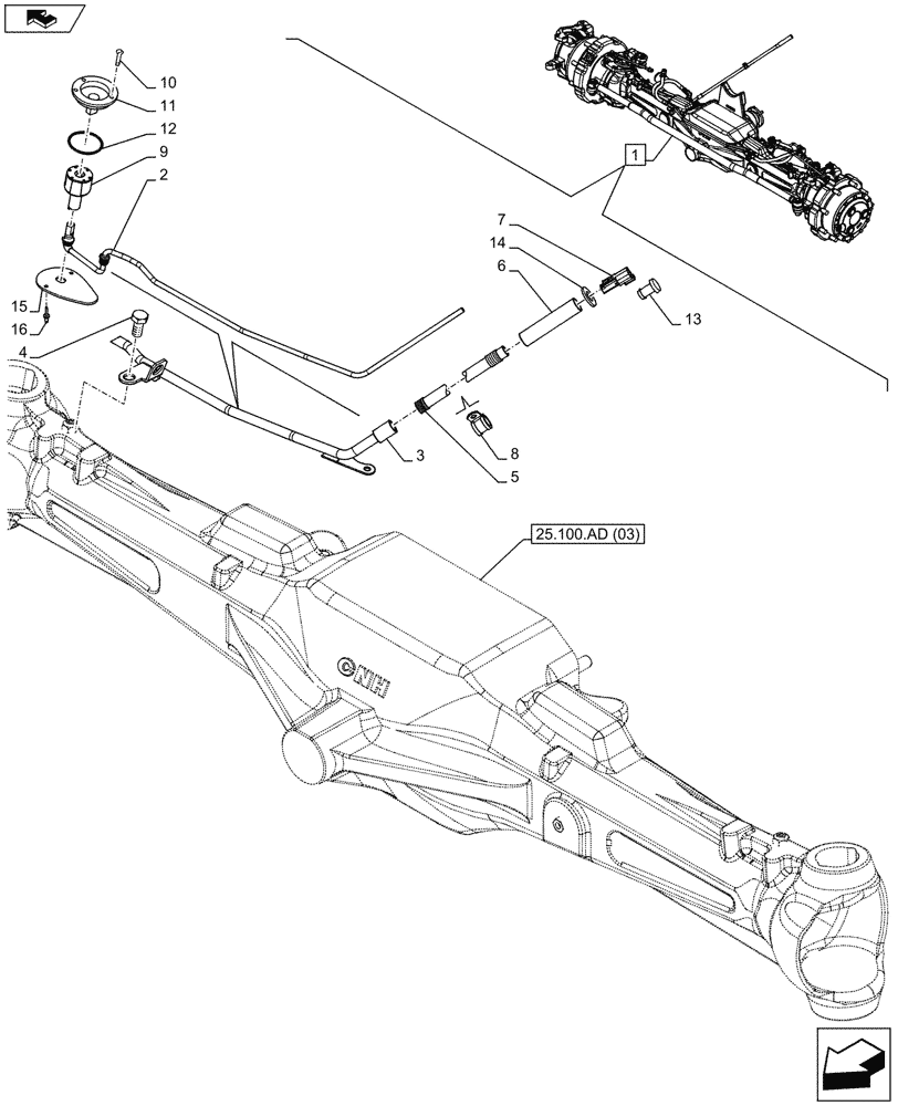 Схема запчастей Case IH MAXXUM 120 - (55.047.AA[03]) - VAR - 330427 - CLASS 3, SUSPENDED FRONT AXLE WITH HYDR. DIFF. LOCK, STRG SENSOR & BRAKES, STEERING, SENSOR (55) - ELECTRICAL SYSTEMS