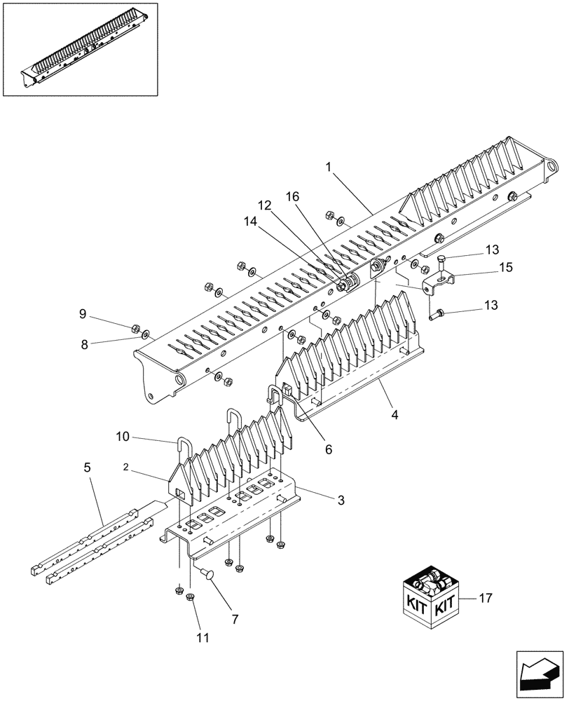 Схема запчастей Case IH 8010 - (88.220.03[02]) - KNIFE FRAME, FIXED - PIN HAJ202001 & AFTER - 7010/8010 (88) - ACCESSORIES