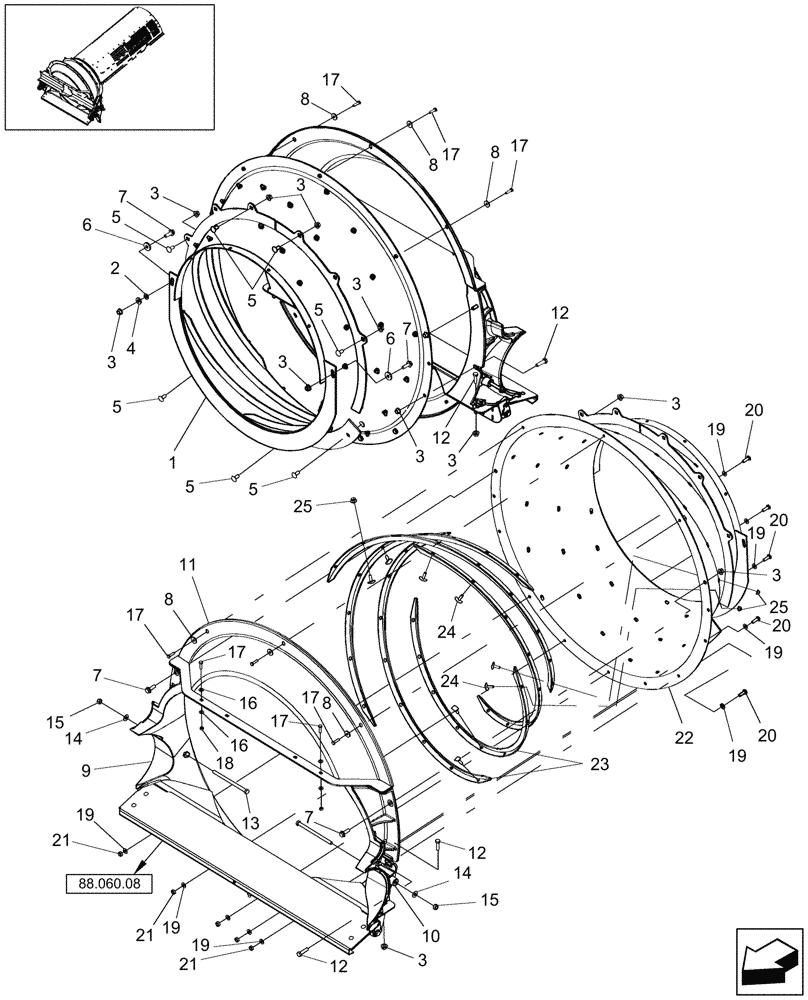 Схема запчастей Case IH 8120 - (66.101.05) - TRANSITION CONE (66) - THRESHING