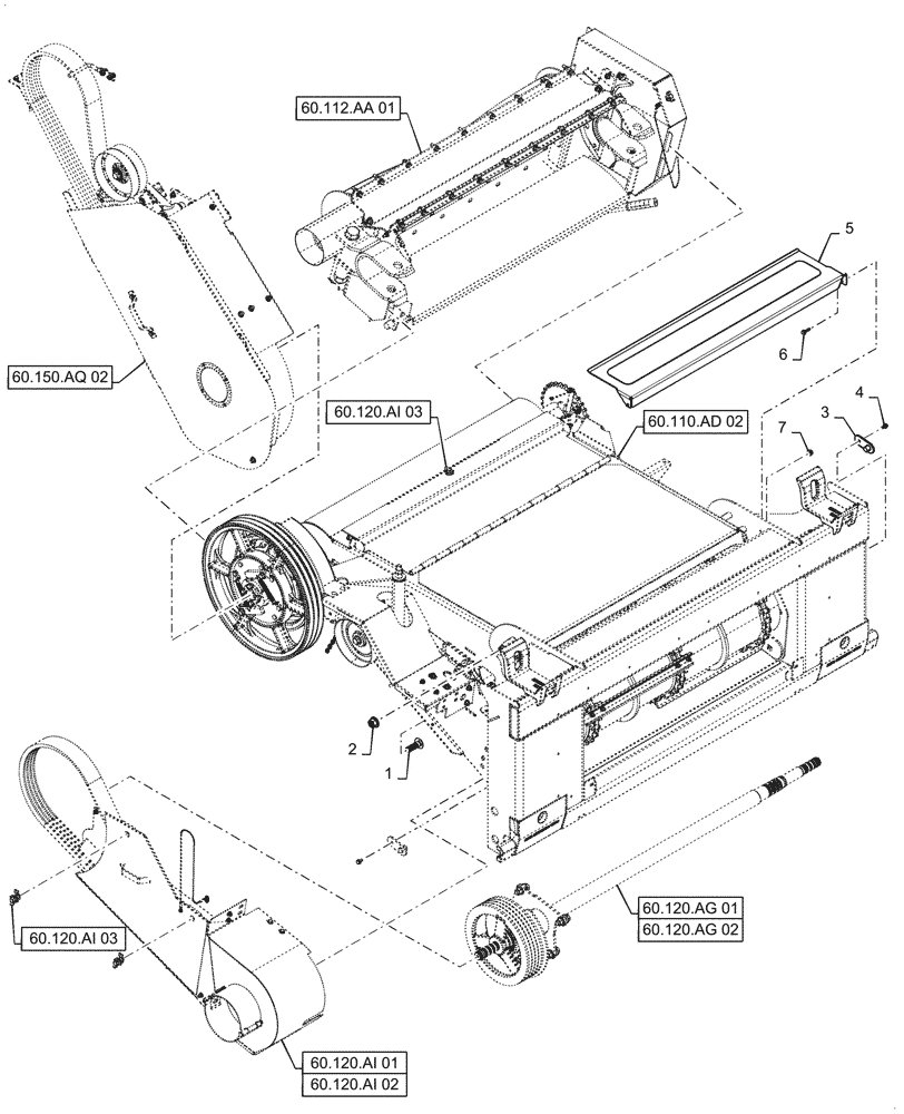 Схема запчастей Case IH 5140 - (60.110.AD[04]) - VAR - 425125, 425126 - HILLCO FEEDER (60) - PRODUCT FEEDING