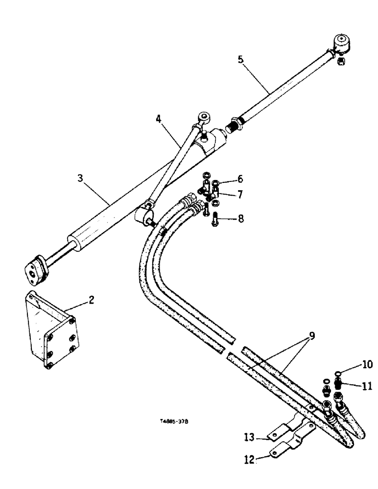 Схема запчастей Case IH 384 - (10-13) - HYDRAULICS, POWER STEERING CYLINDER AND HOSES (07) - HYDRAULICS