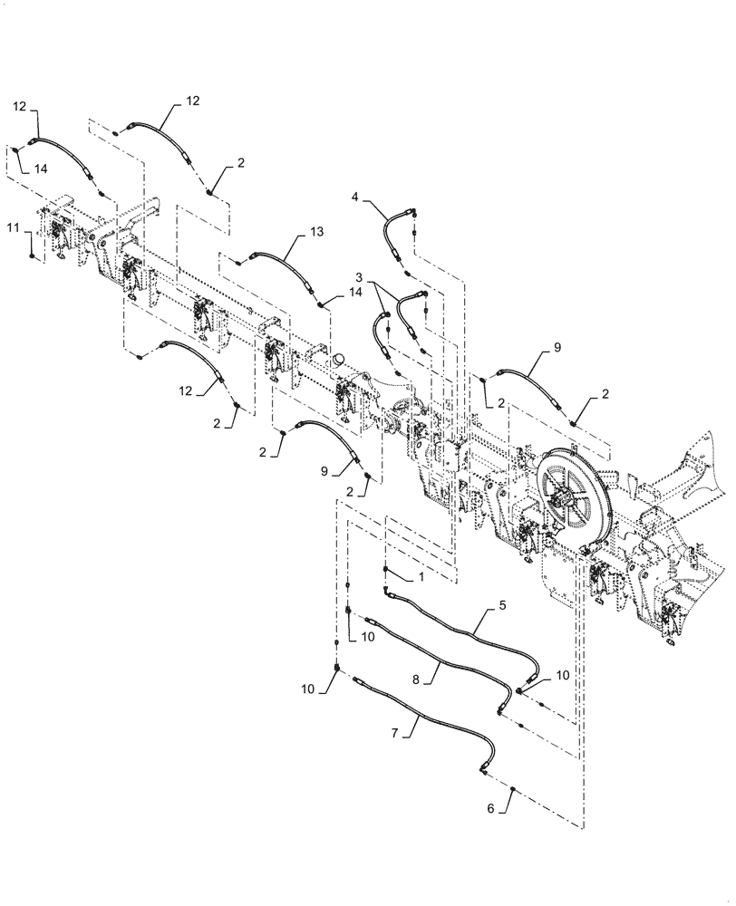 Схема запчастей Case IH 2150 - (35.744.AD[06]) - HYDRAULIC DOWN PRESSURE LINES (35) - HYDRAULIC SYSTEMS