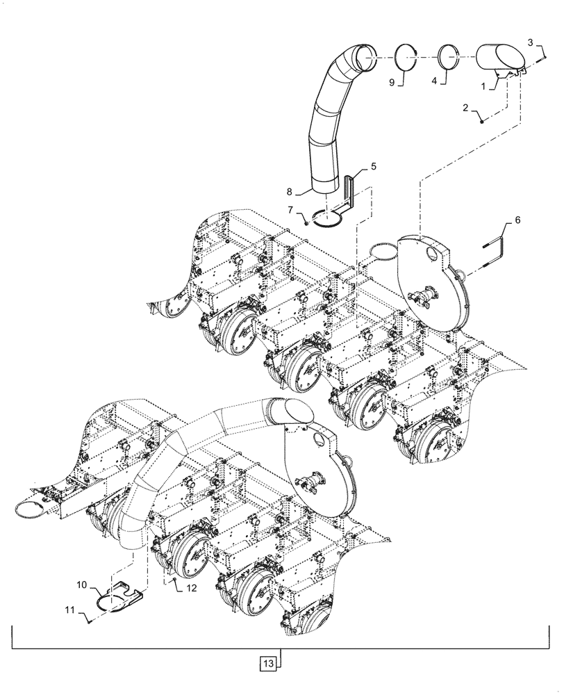 Схема запчастей Case IH 1215 - (79.101.AB[03]) - KIT SINGLE FAN DEFLECTOR (79) - PLANTING