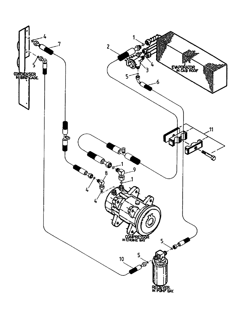 Схема запчастей Case IH 7000 - (B07-25) - HYDRAULIC CIRCUIT, AIR CONDITIONER Hydraulic Components & Circuits