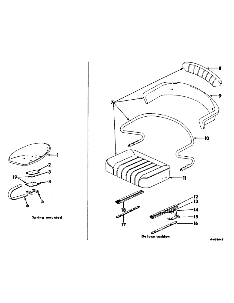 Схема запчастей Case IH 404 - (129) - SEAT AND SUPPORTS, SEAT Seat & Supports