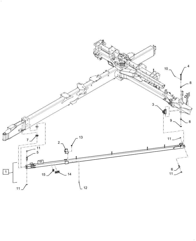 Схема запчастей Case IH 2150 - (37.120.AO[02]) - DRAFT TUBES LEFT, 24 ROW (37) - HITCHES, DRAWBARS & IMPLEMENT COUPLINGS