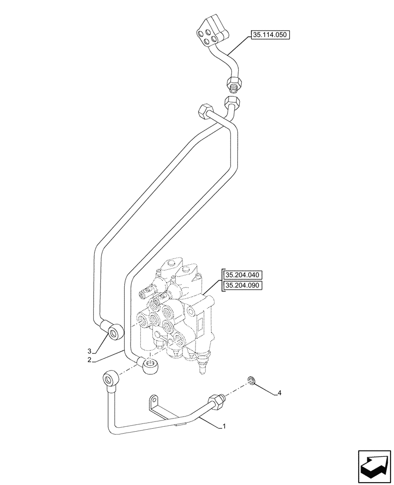 Схема запчастей Case IH JX95HC PLUS - (35.204.320) - VAR - 335417 - 2 REMOTE CONTROL VALVES (35) - HYDRAULIC SYSTEMS