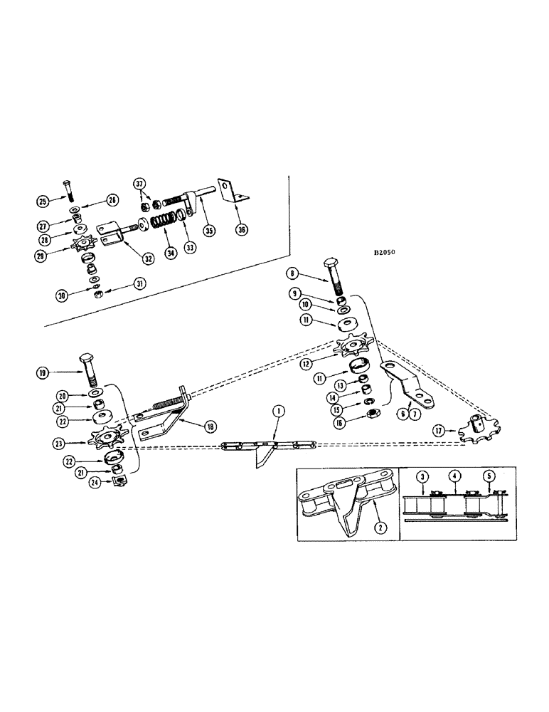 Схема запчастей Case IH F345 - (40) - OUTER GATHERING CHAINS AND IDLERS (58) - ATTACHMENTS/HEADERS