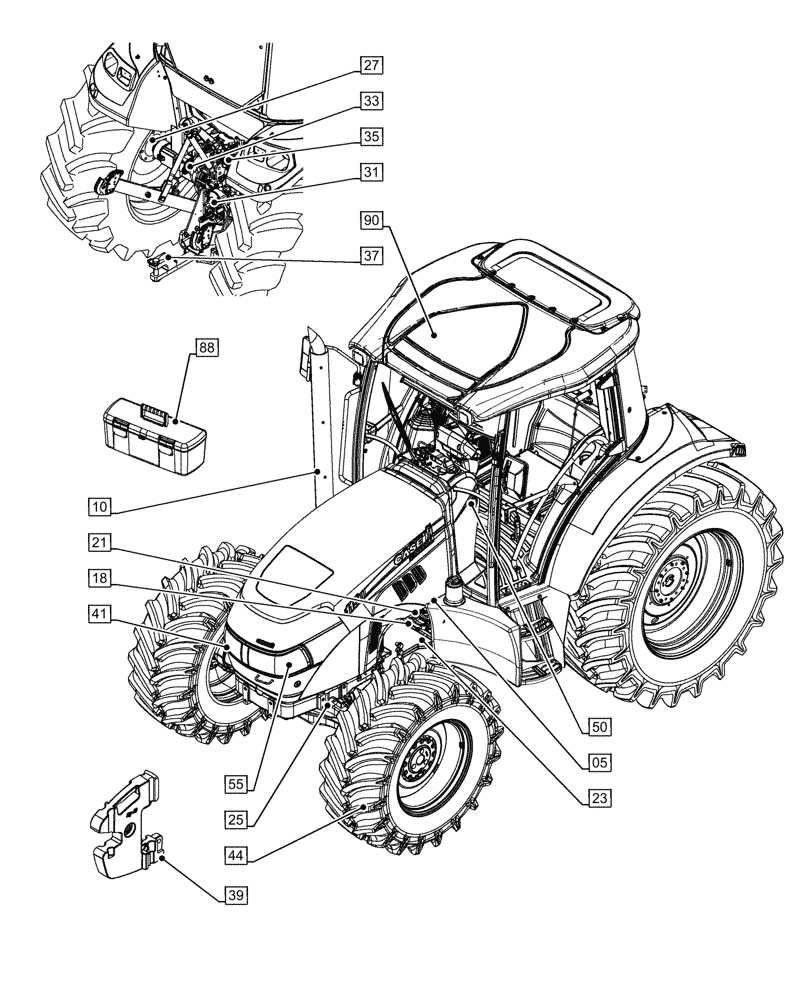 Схема запчастей Case IH JX95HC PLUS - (00.000.00[02]) - PICTORIAL INDEX - MAIN SECTIONS (00) - GENERAL & PICTORIAL INDEX