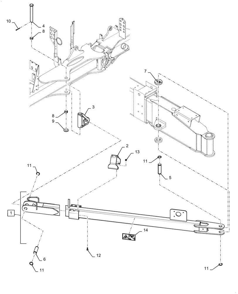 Схема запчастей Case IH 2150 - (37.120.AO[03]) - DRAFT TUBES RIGHT, 24 ROW (37) - HITCHES, DRAWBARS & IMPLEMENT COUPLINGS