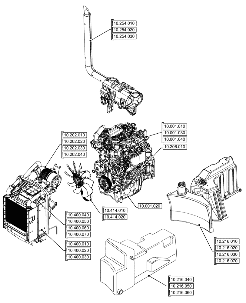 Схема запчастей Case IH JX95HC PLUS - (00.000.10) - PICTORIAL INDEX - ENGINE (00) - GENERAL & PICTORIAL INDEX