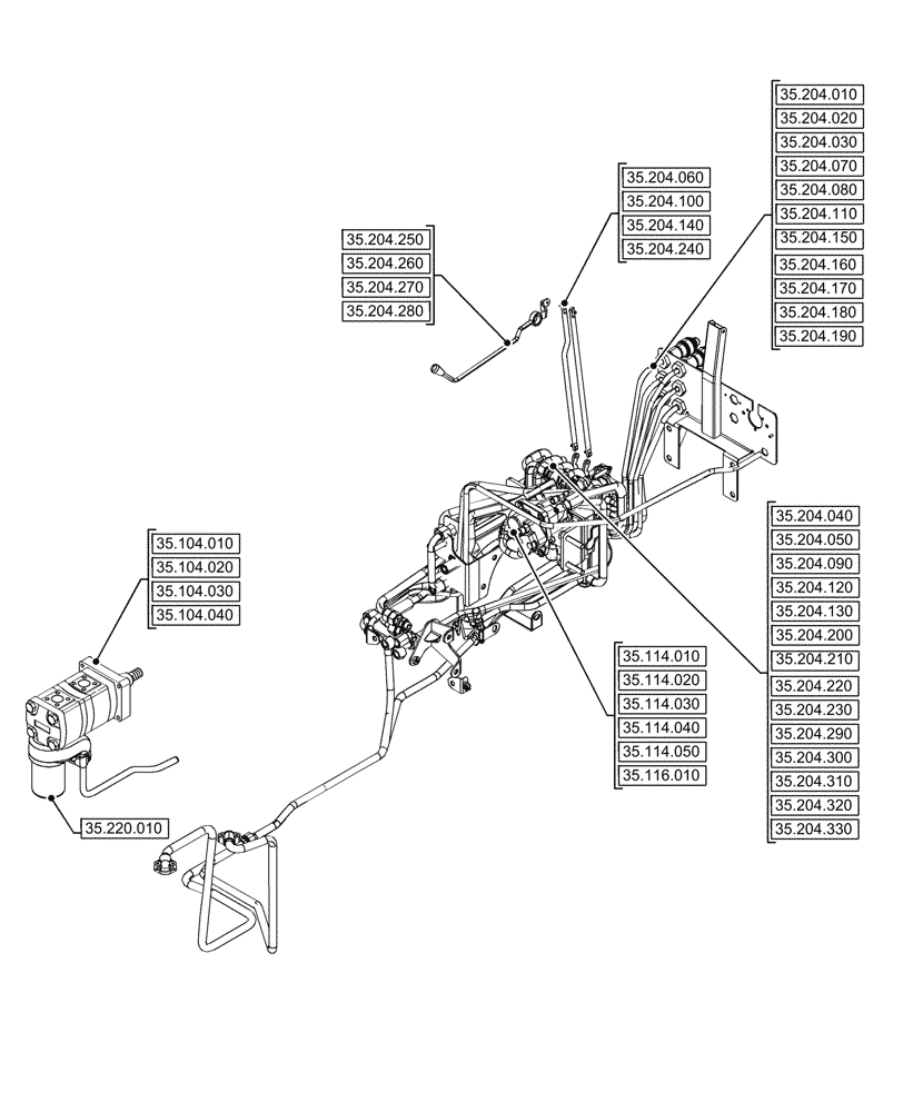 Схема запчастей Case IH JX95HC PLUS - (00.000.35) - PICTORIAL INDEX - HYDRAULIC SYSTEMS (00) - GENERAL & PICTORIAL INDEX